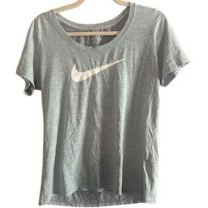 Nike The Nike Tee Athletic Cut Gray/White‎ Swoosh Short Sleeve T-Shirt